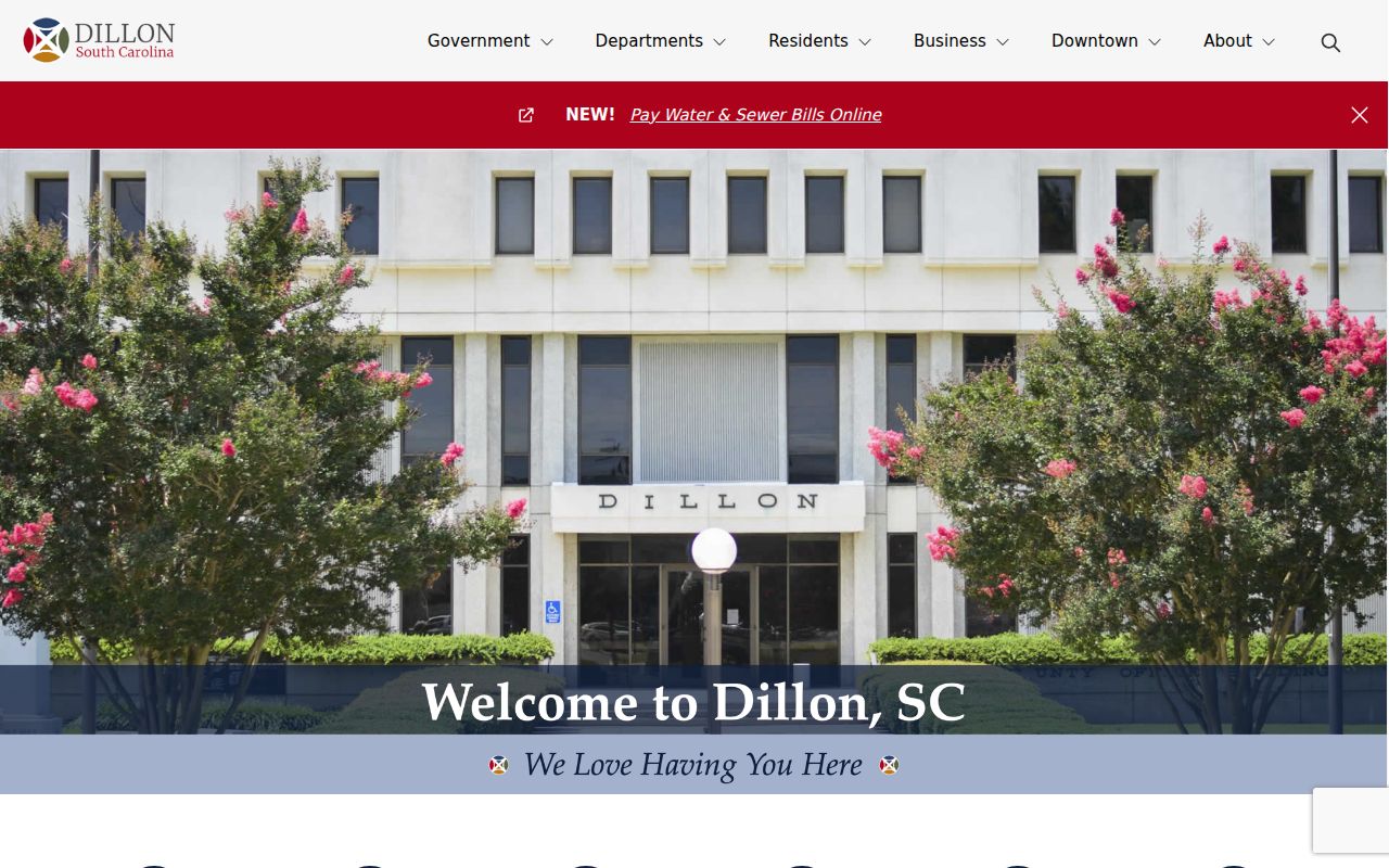 City of Dillon criminal history source on the official city government website