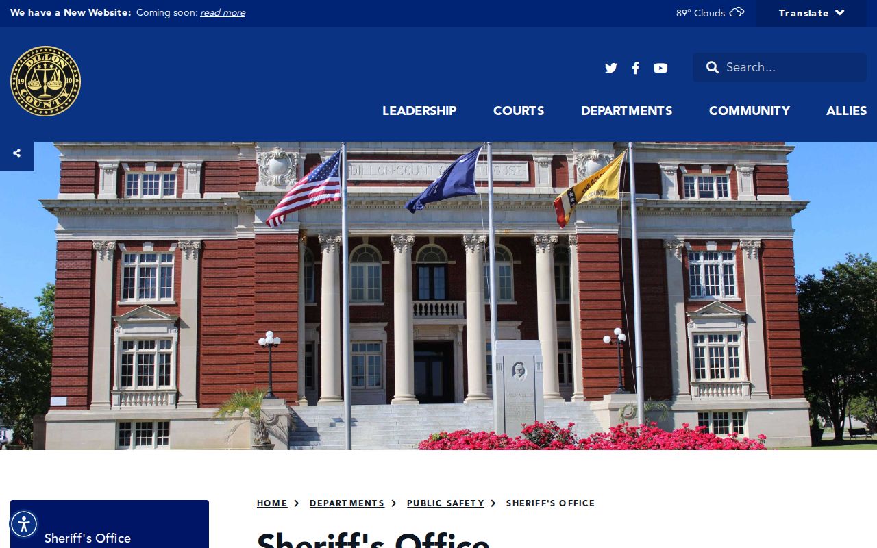 Dillon County arrest history Sheriff Office page