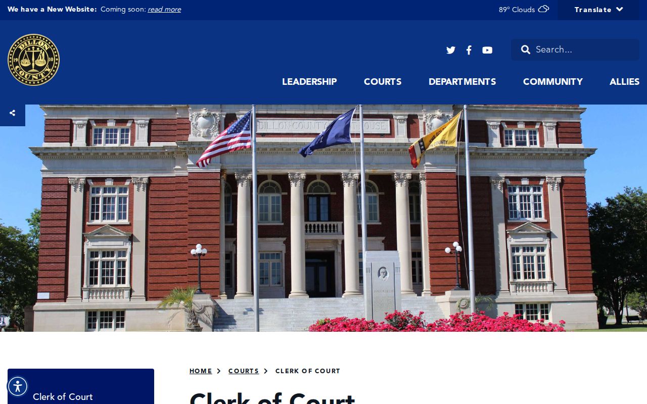 Dillon County criminal records Clerk of Court