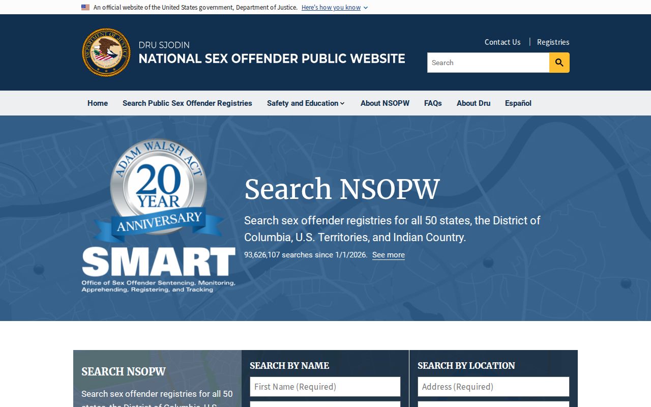 Dillon County sex offender check using the national NSOPW registry search