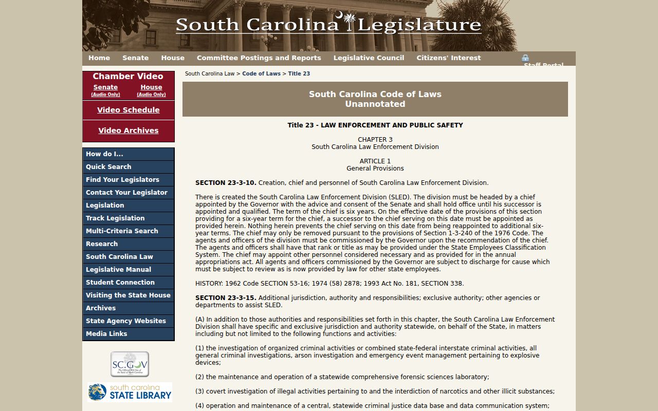 South Carolina registry statutes for a Dillon County sex offender check