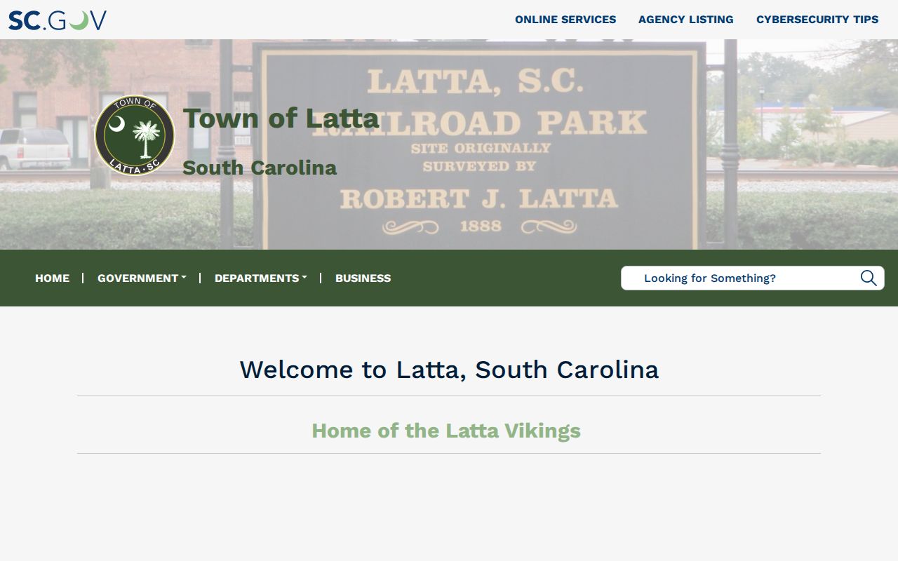 Latta town government building for local criminal record requests